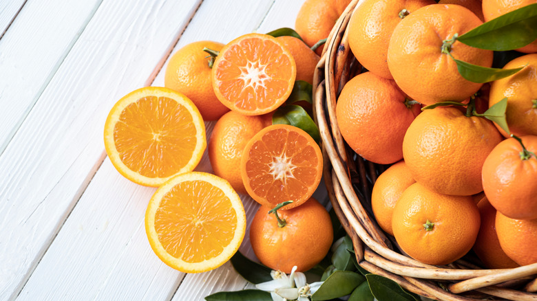 Oranges in a basket