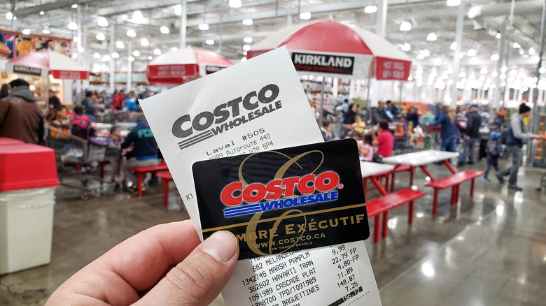 Costco membership card and receipt