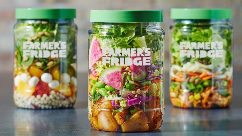 Jars of farmer's fridge salads