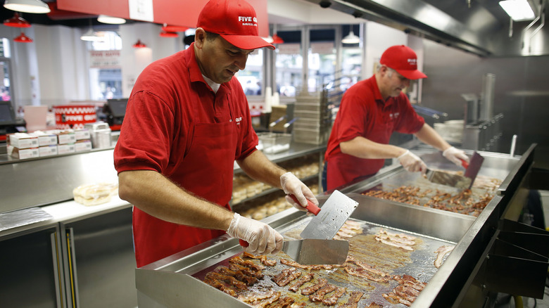 Five Guys employees at work