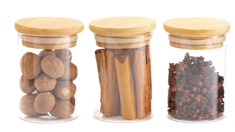 Jars of whole spices