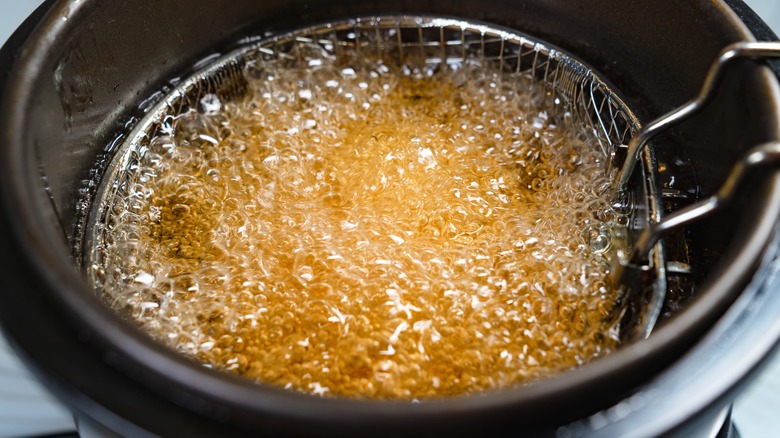 deep frying in basket