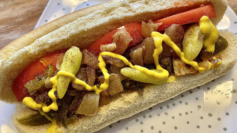 Chicago style hot dog