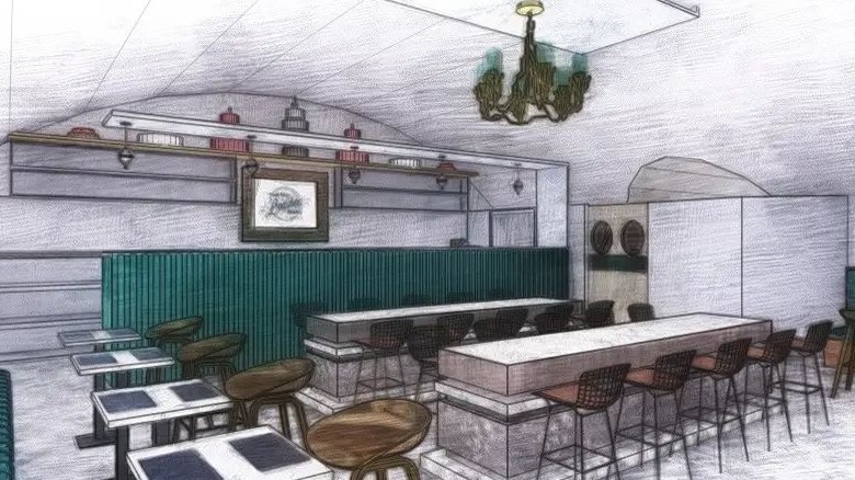 mock up drawing of bar