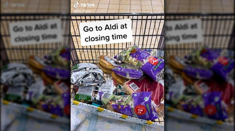 Aldi basket of groceries