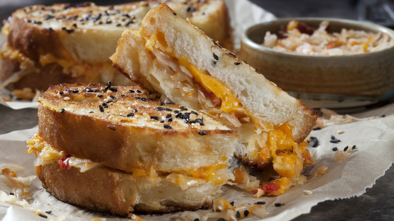 grilled cheese sandwich with kimchi