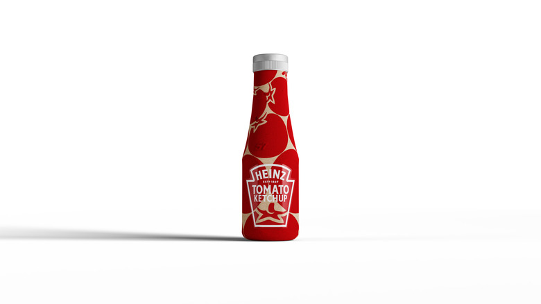 Bottle of Heinz Tomato Ketchup on a white background