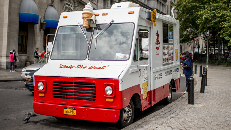 Ice cream truck on street