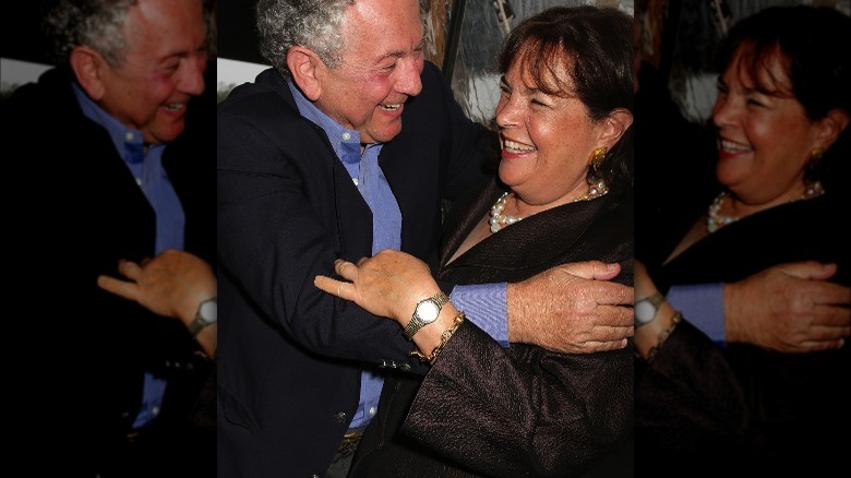 Ina and Jeffrey Garten hugging and smiling