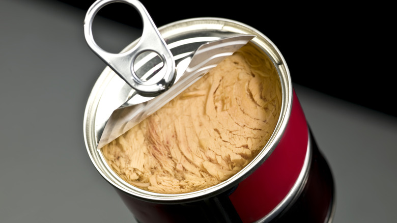 opened can of tuna