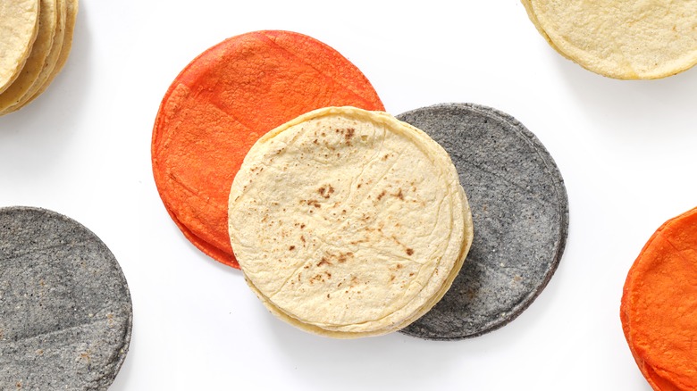 Different color corn tortillas