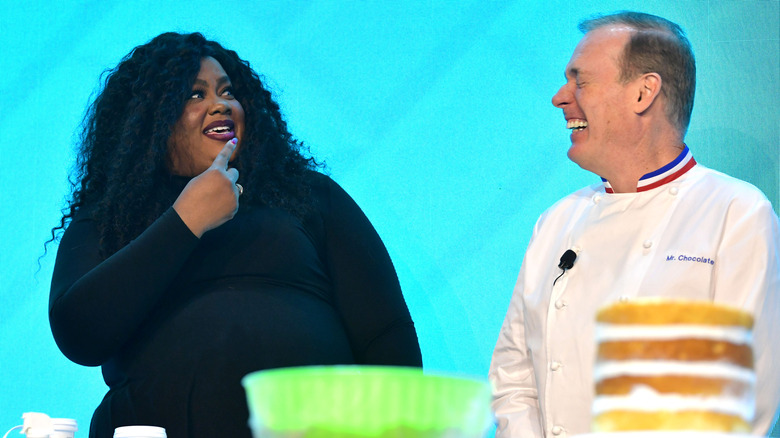 Jacques Torres with "Nailed It" host, Nicole Byer