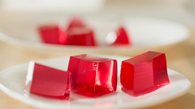 Cubes of red Jell-O