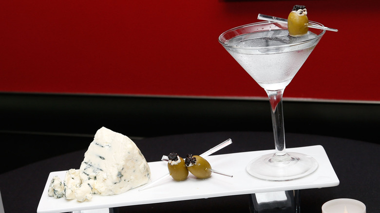 Martini with blue cheese olives