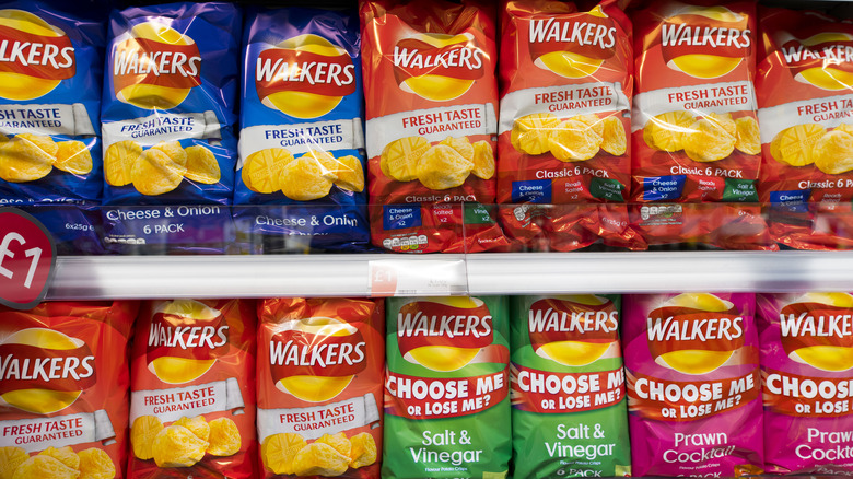 Walkers chips on shelf