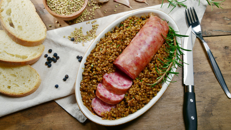 Cotechino sausage with lentils