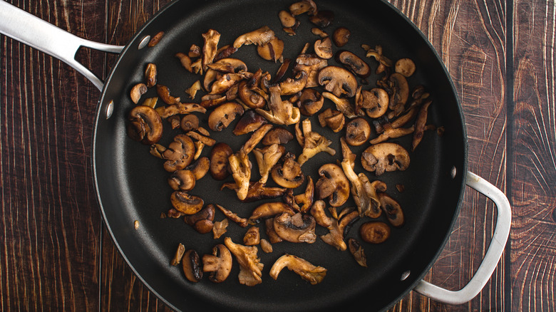 sautéed mushrooms in a pan