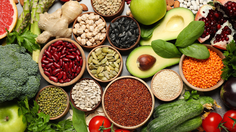 beans, pulses, and veg for plant-based diet