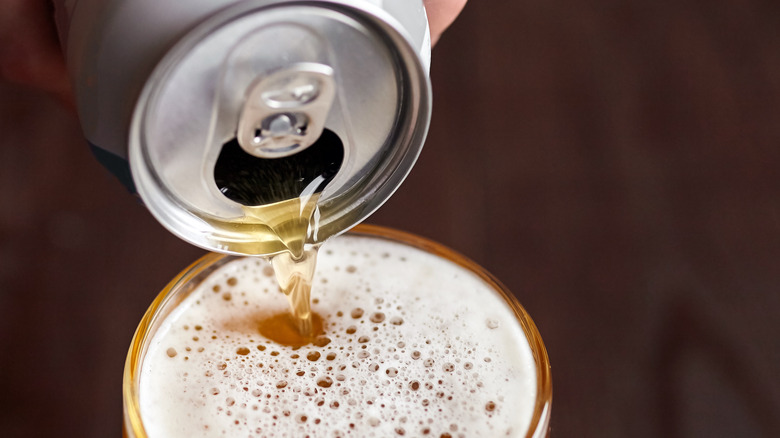 Can of beer with pop-top lid 