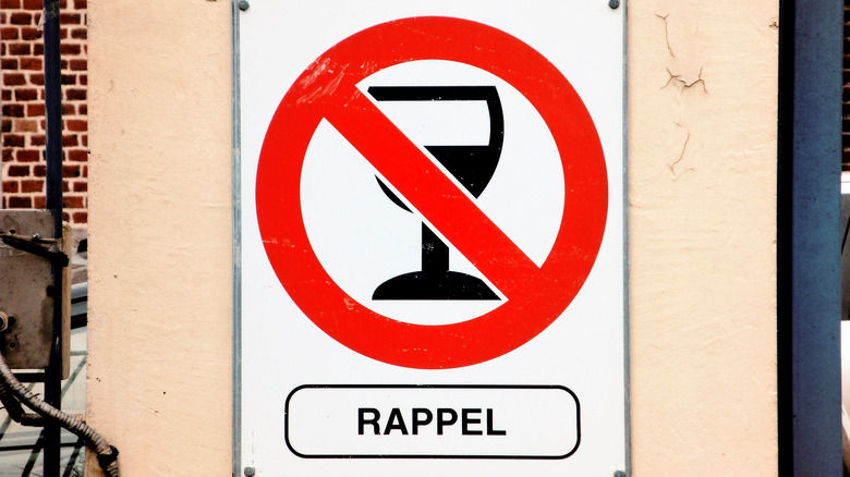 French sign banning alcohol