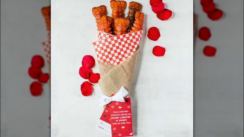 Lobster bouquet on white background