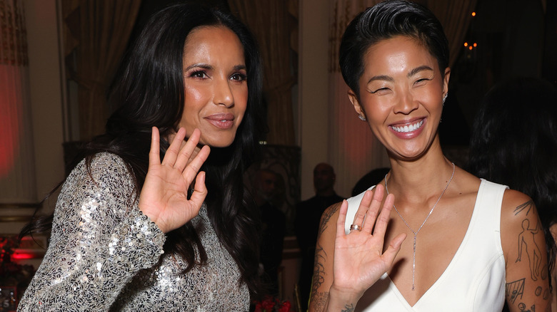 Padma Lakshmi Kristen Kish waving