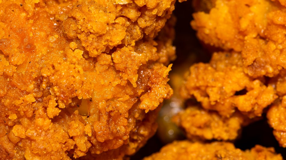 Close up of Popeyes fried chicken