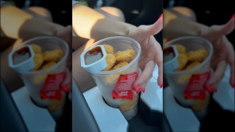 McDonald's chicken nuggets and sauce in a cup