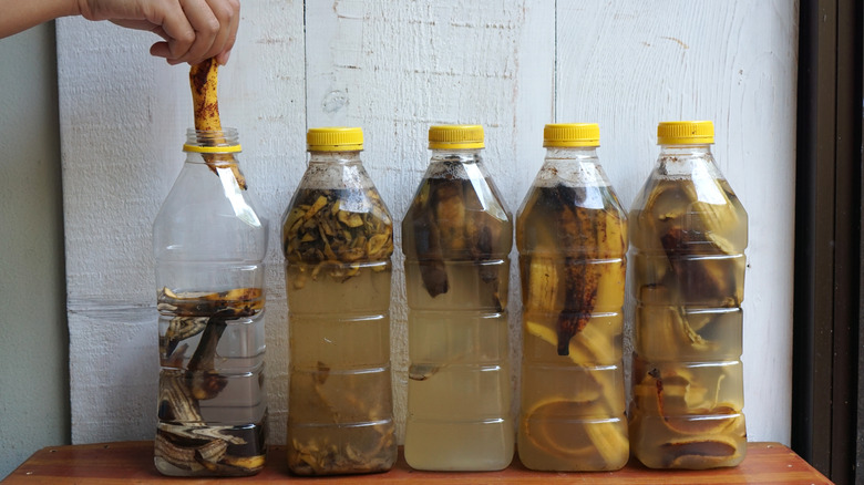 Bottles of banana peels