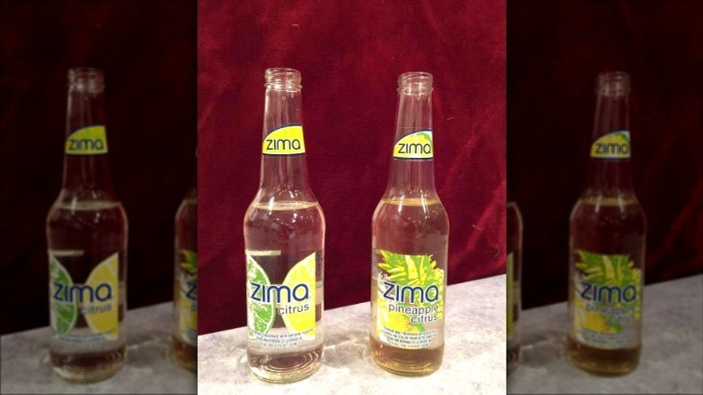 Bottles of Zima citrus flavors