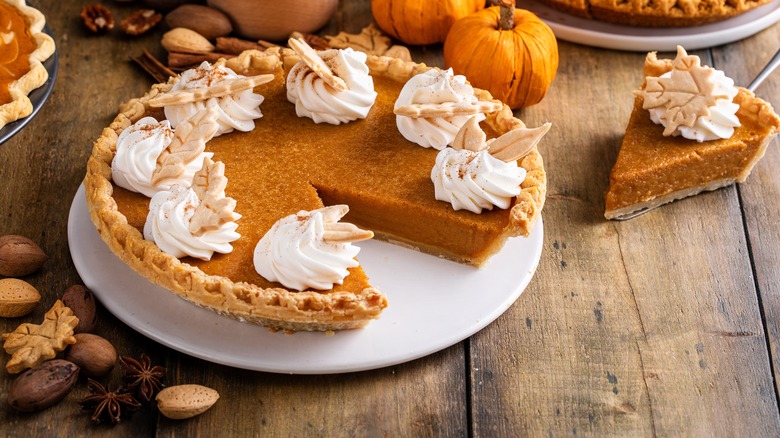 pumpkin pie on plate