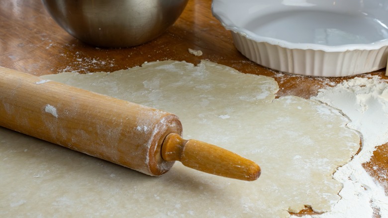 pastry rolled out for pie