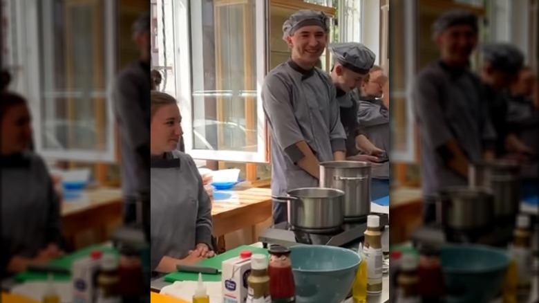 ukrainian children in rachael ray's cooking class