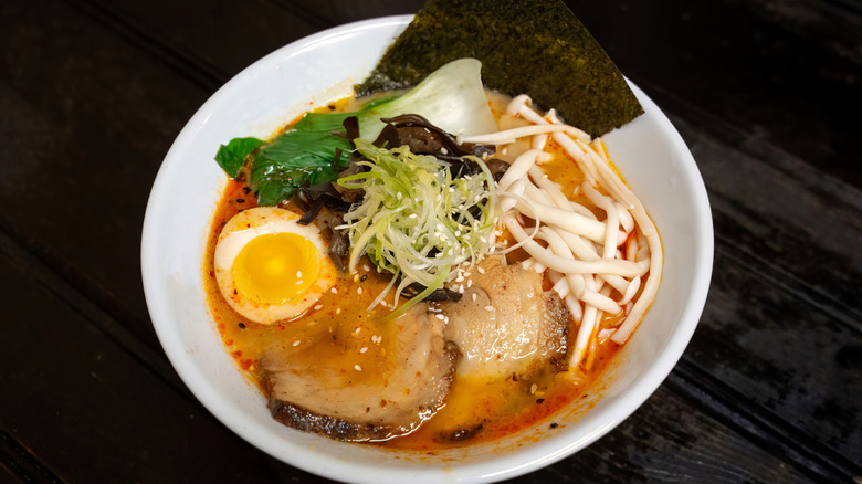 ramen with selection of toppings