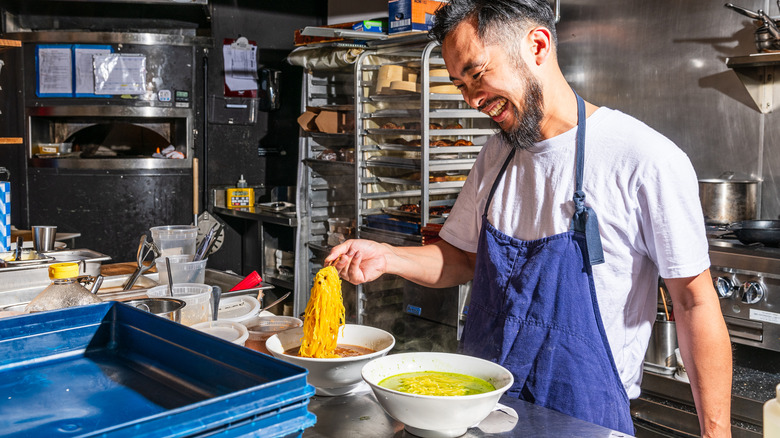 chef making ramen