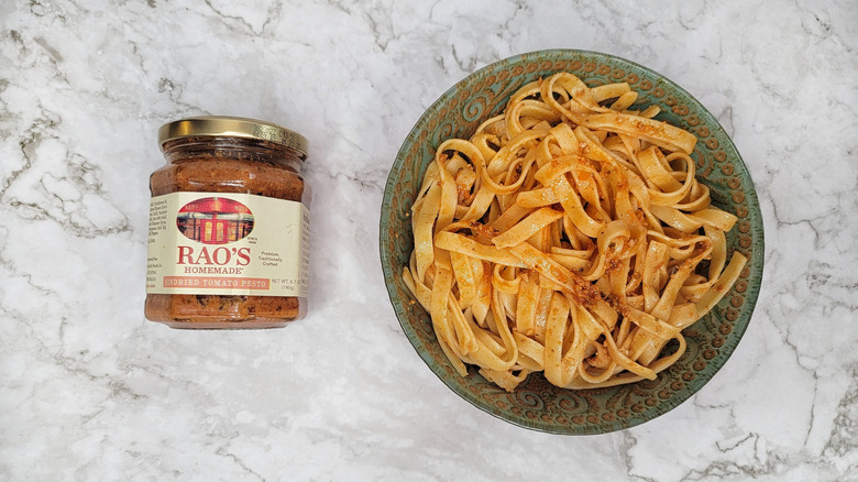 Rao's sundried pesto on fettuccine pasta