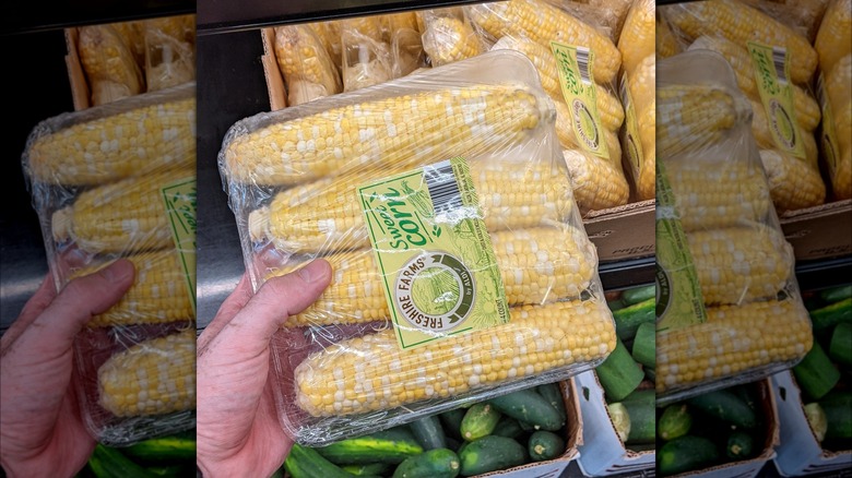 Aldi corn cobs wrapped in plastic