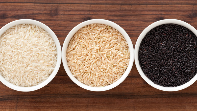 Rice varieties in bowls