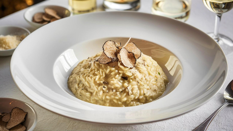 Truffle risotto at upscale eatery