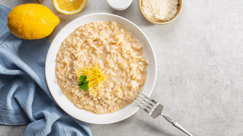 serve risotto in warm bowl