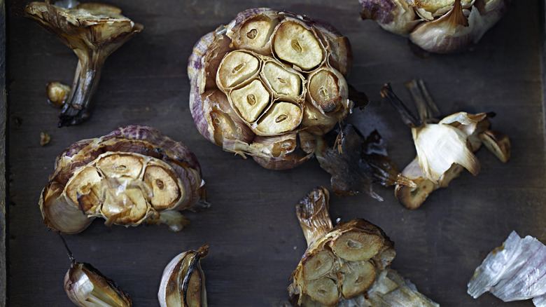 bulbs of roasted garlic