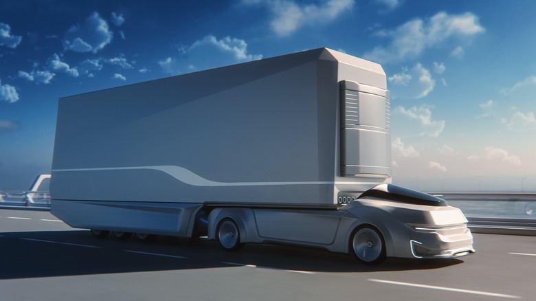 Prototype image of a driverless truck 