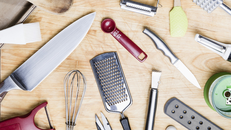 assorted kitchen tools