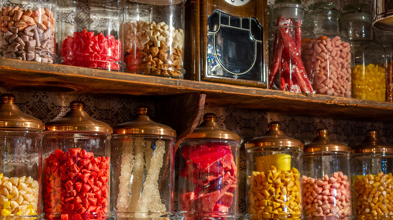 candies in retro jars