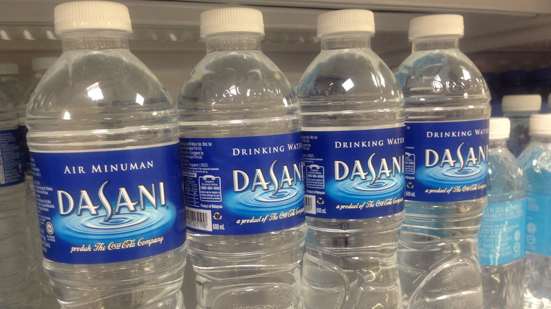 Four Dasani water bottles