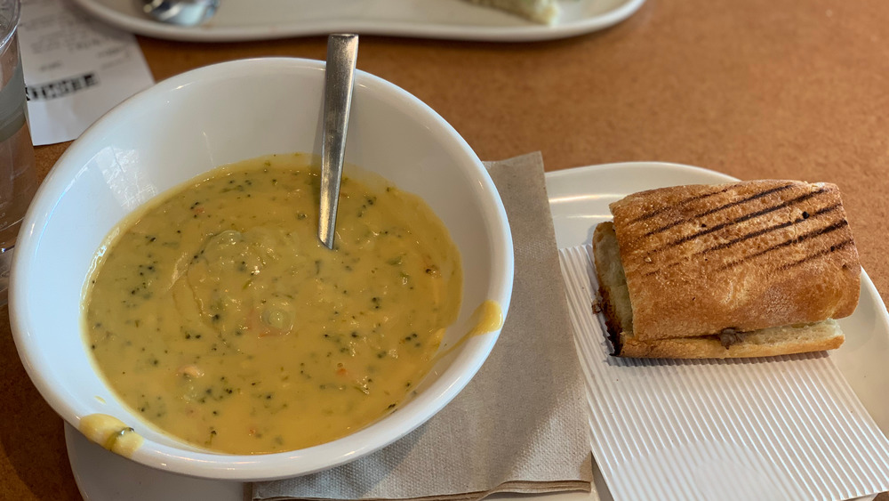 Panera soup and sandwich