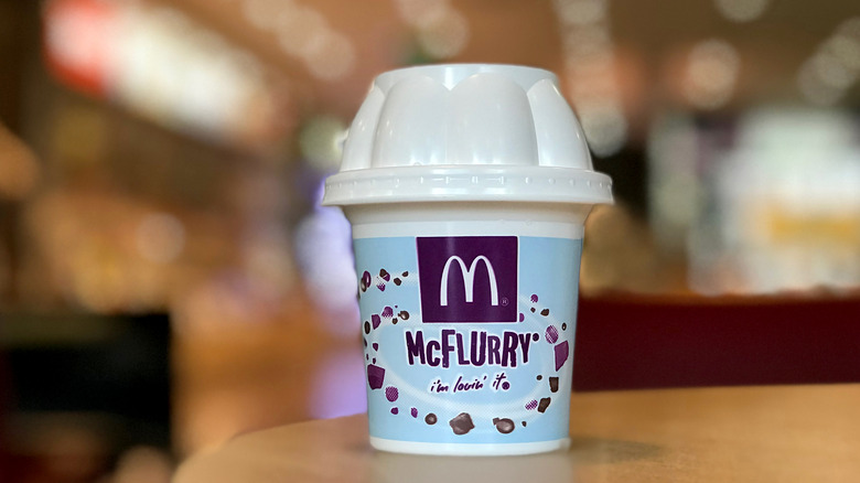 McDonald's McFlurry on a table