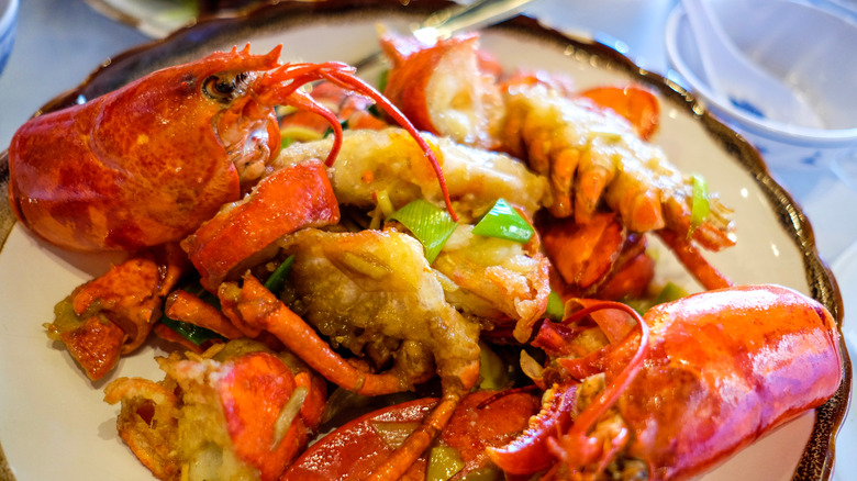 Lobster cooked Cantonese style