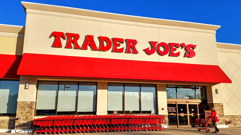 The exterior of a Trader Joe's building with the sign