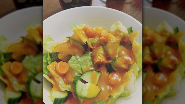 French dressing on salad